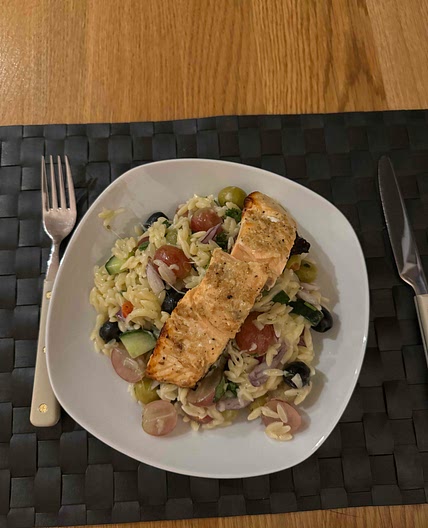Mediterranean Diet: Salmon and Orzo