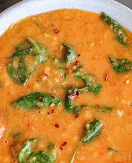 Red Lentil & Spinach Soup