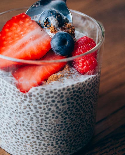 Chia Seed and Raspberry Pudding