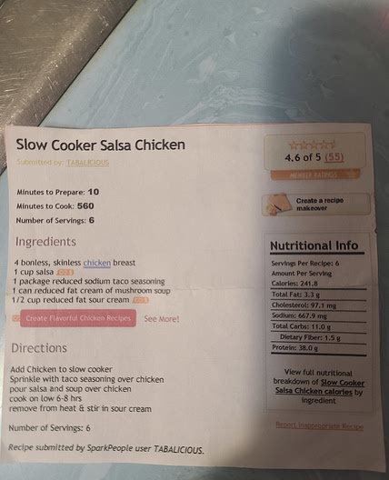 Slow Cooker Salsa Chicken