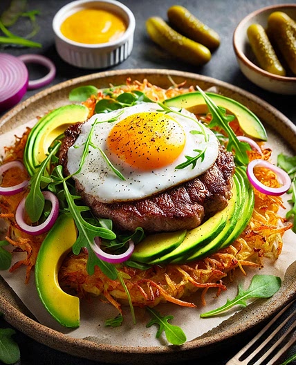 Steak à cheval façon burger