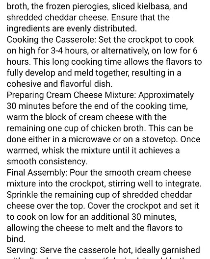 Crockpot Pierogi Casserole with kielbasa