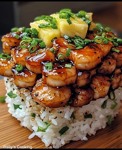Pineapple Teriyaki Shrimp Rice Bowl