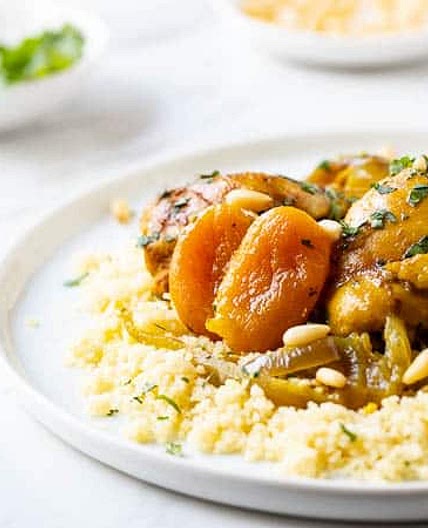 Moroccan Spiced Chicken Stew with Apricots