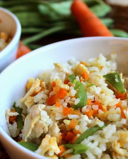 Salteado de Arroz con Verduras y Pollo