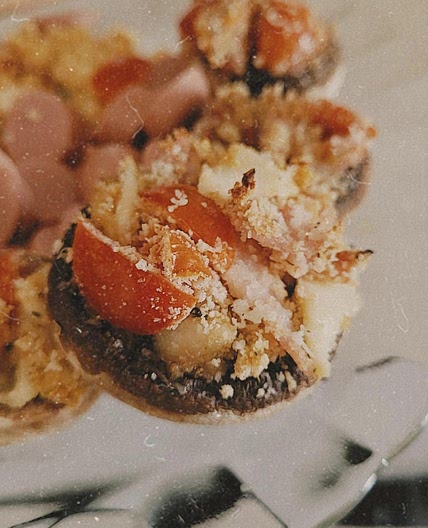Stuffed tiny mushrooms