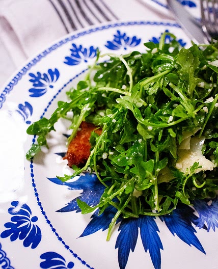 Crunchy Chicken Cutlets and Arugula Salad