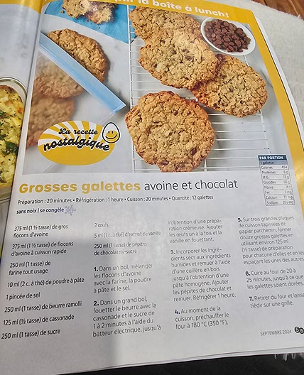 Grosses galettes avoine et chocolat