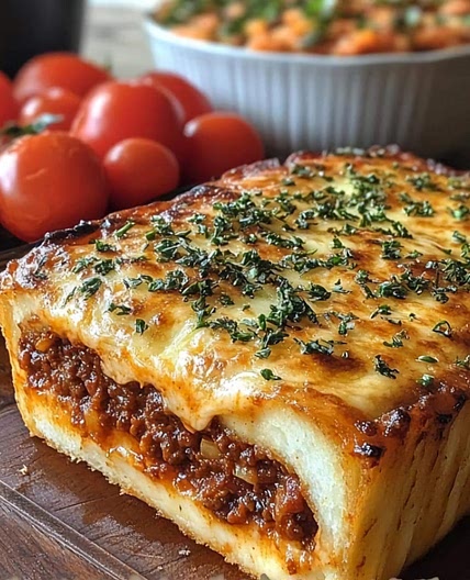 Garlic Bread Cheesy Sloppy Joe Bake