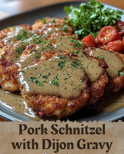 Pork Schnitzel and Dijon Gravy
