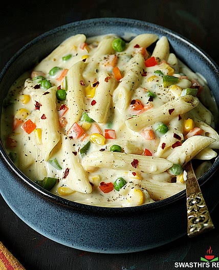 White Sauce Pasta (Bechamel Sauce Pasta)