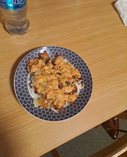 Fired rice with salmon