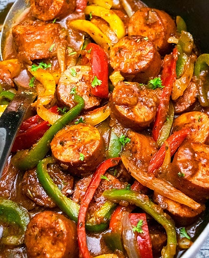 Crockpot Sausage and Peppers
