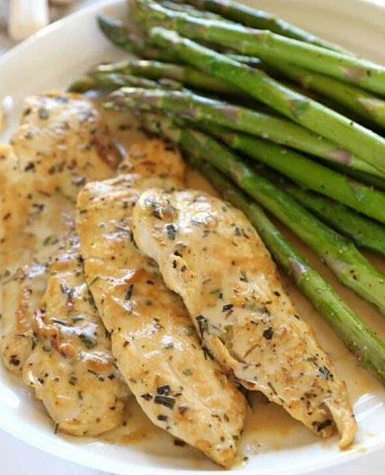 15-Minute Chicken Dijon with Asparagus