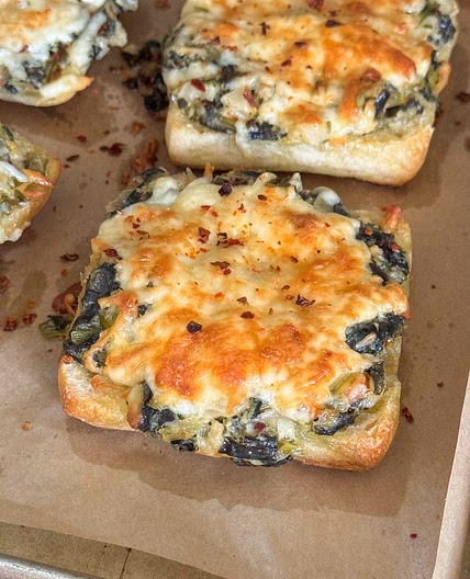 Spinach Dip Ciabatta Bread 