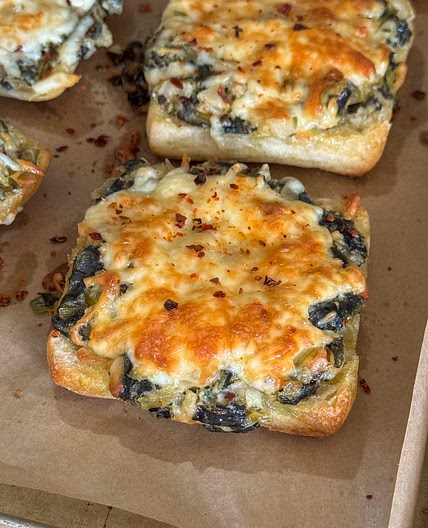 Spinach Dip Ciabatta Bread 