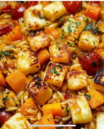 Halloumi & Butternut Squash Orzo Bake
