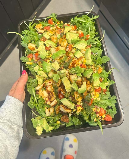 Halloumi With Corn, Cherry Tomatoes and Basil