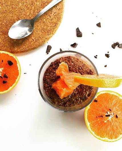 Dark choc orange chia seed pudding