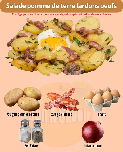 Salade pomme de terre lardons oeuf