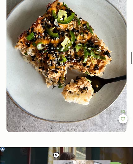 Spicy Salmon Sushi Bake