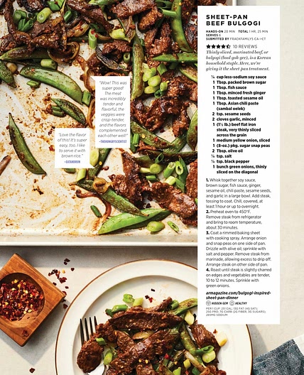 Sheet pan beef bulgogi