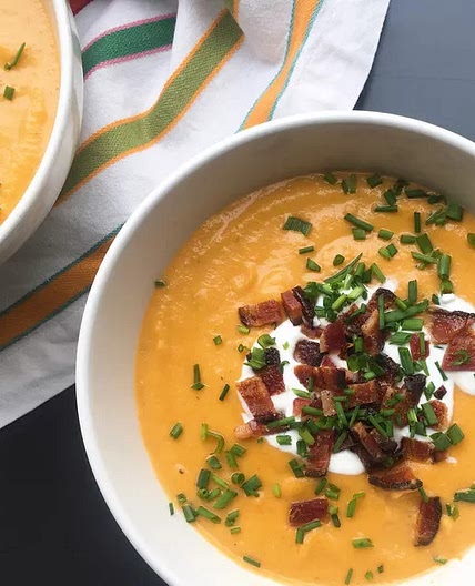 Potato-Parsnip Soup with Greek Yogurt and Turkey Bacon