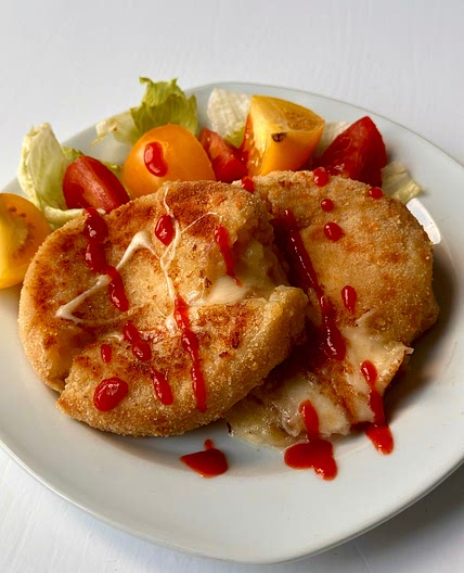 Crispy cheesy potato pancakes 