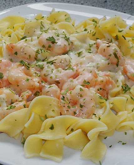 Bandnudeln mit Shrimps
