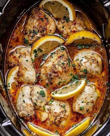 Crock Pot Lemon Garlic Butter Chicken