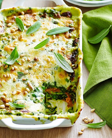 Roast pumpkin and spinach lasagne