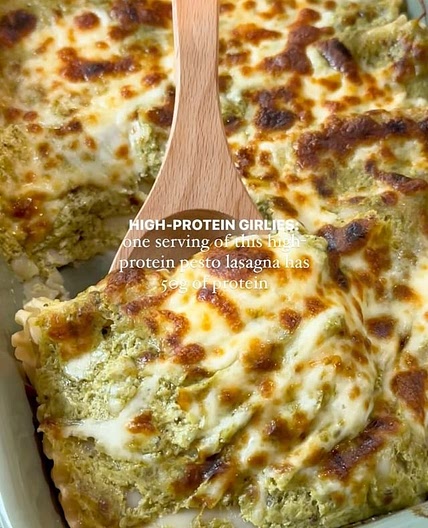 high-protein pesto lasagna roll ups 