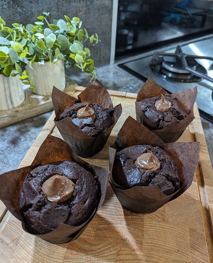 Chocolate filled muffins
