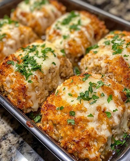 Garlic Parmesan Chicken Meatloaves