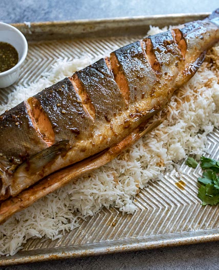 Whole Grilled Salmon in Foil