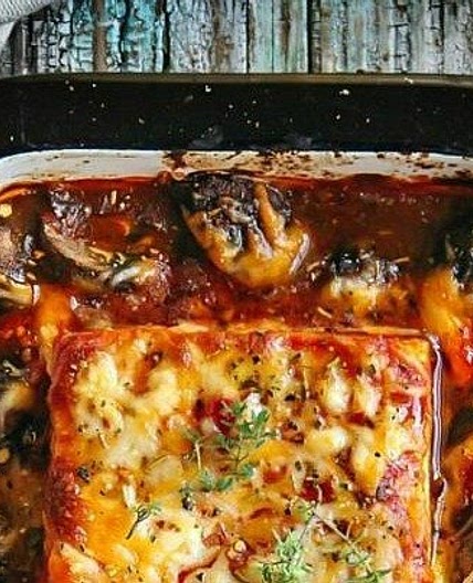 Baked Tofu with Mushrooms