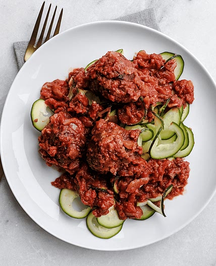 Easy Instant Pot Italian meatballs with zucchini noodles