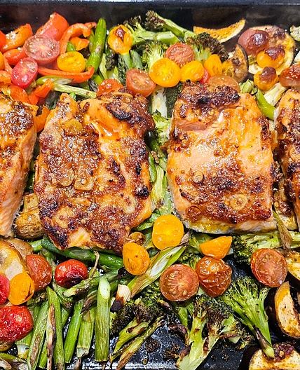 PUTTANESCA-STYLE SALMON BAKE