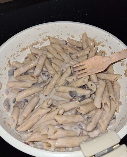 Macarrones con champiñones