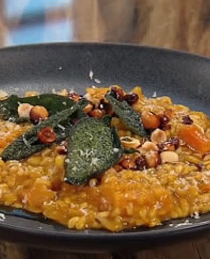 Crown prince squash risotto – Saturday Kitchen