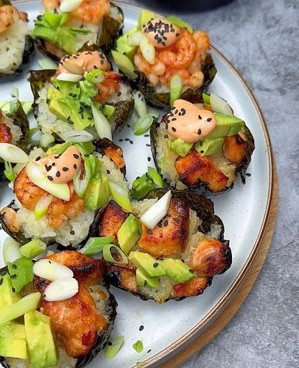 Viral TikTok Baked Salmon Sushi Cups