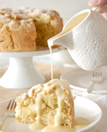 Irish Apple Cake with Custard Sauce