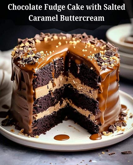 Chocolate Fudge Cake with Salted Caramel Buttercream