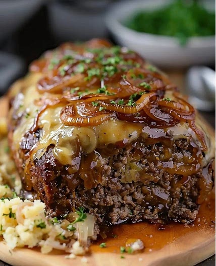 Crockpot French Onion Meatloaf