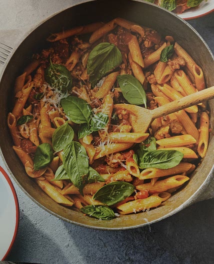 One pot chicken sausage pasta