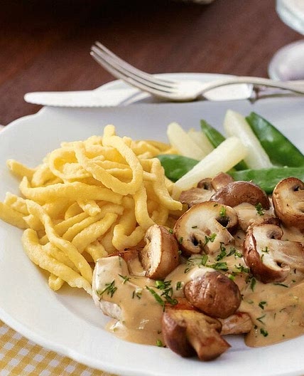 Rahmschnitzel mit Champignons - Rezept