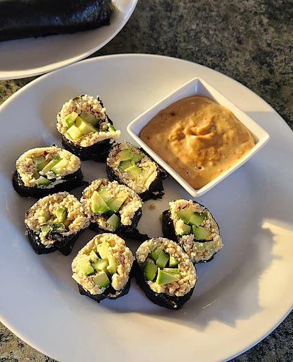 Cauliflower rice sushi