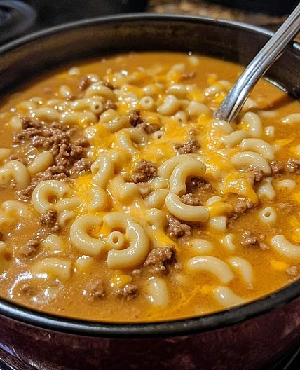 One-Pot Macaroni Cheeseburger Soup 🍔🥣 (No Velveeta!)