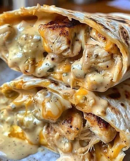 Cheesy Garlic Chicken Wraps