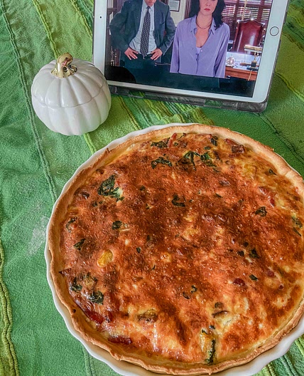 Butternut, spinach bacon quiche 
